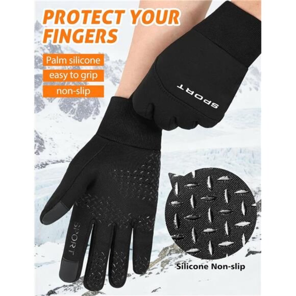 Winter Gloves Touchscreen Waterproof Windproof Cycling Running Cold Weather - Picture 4 of 7